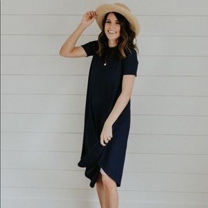 Roolee Boutique Textured MOM dress Navy